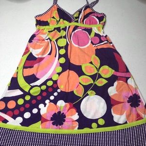 Roxy Floral Purple Sun Dress Adjustable Straps